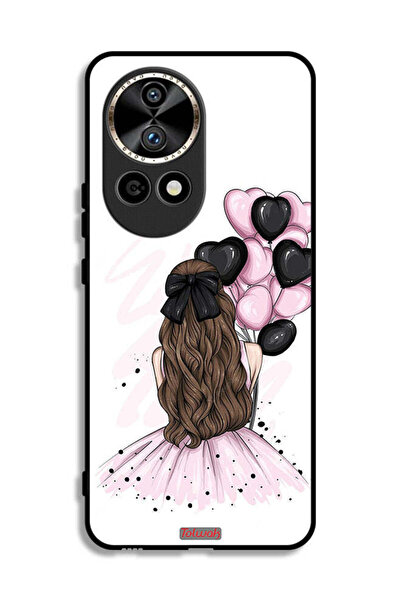 Tolwak غطاء حماية لهاتف هواوي نوفا 12 ألترا 5G برسومات فتاة تحمل بالونات
