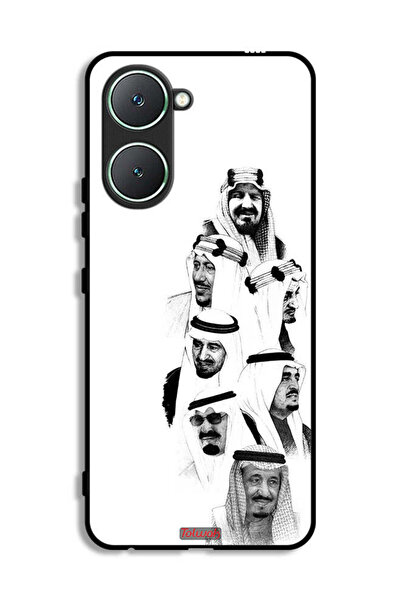 Tolwak غطاء حماية لهاتف فيفو Y03 4G برسومات ملوك السعودية باللونين الأسود وال...