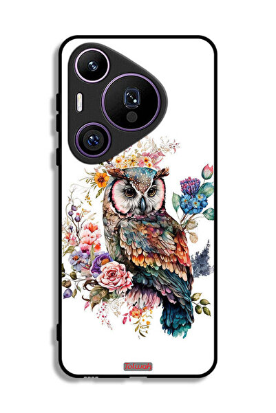 Tolwak غطاء حماية لهاتف هواوي بيورا 70 برو بتصميم بومة فنية تجريدية