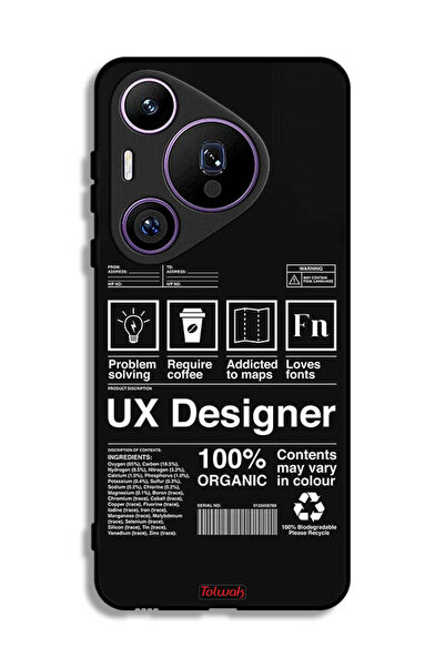 Tolwak غطاء حماية لهاتف هواوي بيورا 70 برو، ملصق مصمم تجربة المستخدم