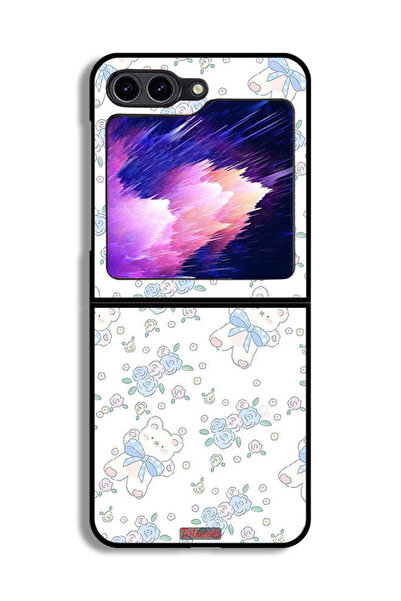 Tolwak غطاء حماية لهاتف سامسونج جالكسي زد فليب 6 بتصميم دب تيدي لطيف وزهور