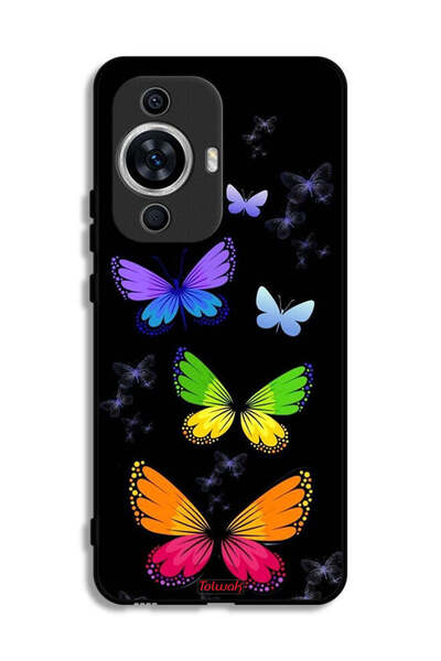 Tolwak غطاء حماية لهاتف هواوي نوفا 11 بنقشة فراشات ملونة