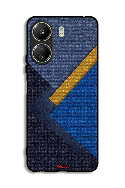 Tolwak غطاء حماية لهاتف شاومي ريدمي 13 سي بنقشة مثلثات جلدية