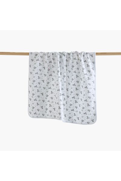 Juniors All-Over Animal Print Receiving Blanket with Piping Detail - 70x70 cm