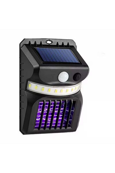 divendi-ro Solar wall lamp 2 in 1, with mosquito repellent system, model W792, white and violet light, black