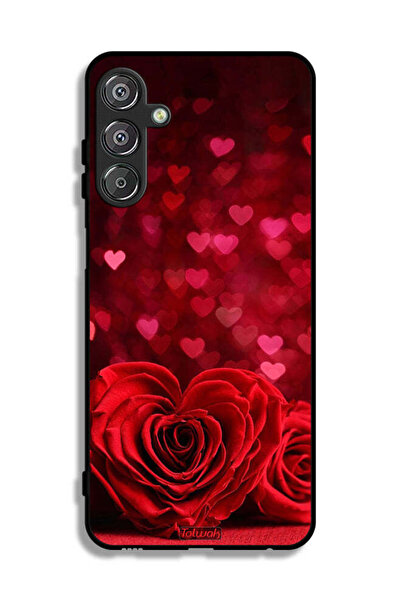 Tolwak Samsung Galaxy M15 5G Protective Case Cover Heart Flowers Abstract Art