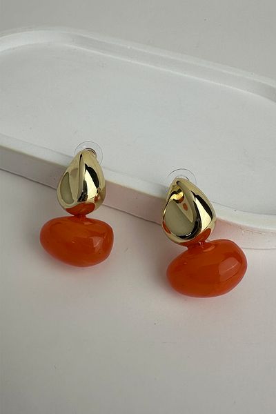 Modex Geometric Metal Detail Acrylic Ball Earrings (3cm)