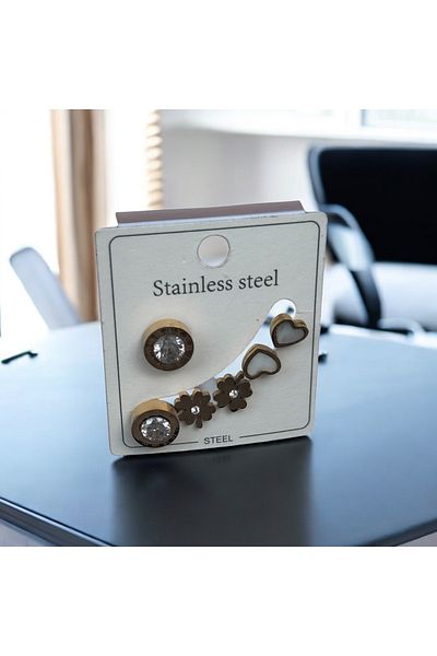 İNN JEWELLERY Steel Earrings Tarnish Resistant Antiallergic Heart Figured (2 Years Importer Warranty)