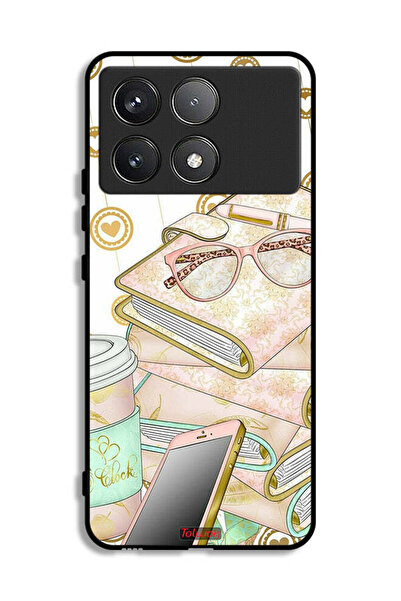 Tolwak جراب حماية لهاتف Xiaomi Poco F6 Pro بتصميم نظارات على شكل كتب