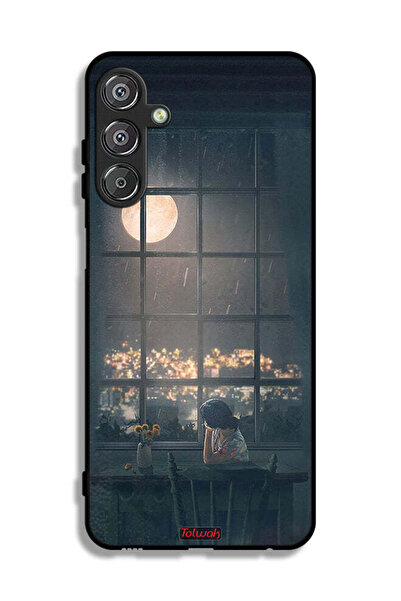 Tolwak Samsung Galaxy M15 5G Protective Case Cover Looking At Moon Art