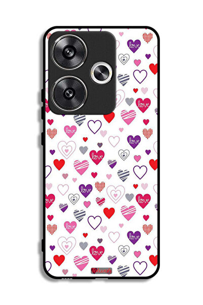 Tolwak Xiaomi Poco F6 5G Protective Case Cover Hearts Doodle