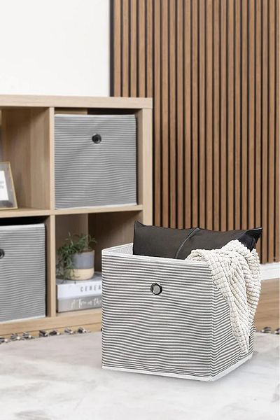 Tex Republic (2 Pcs) Alas Shelf Organizer Box Set (30*30*30 cm) New Season Nano Technology Waterproof Fabric Gray