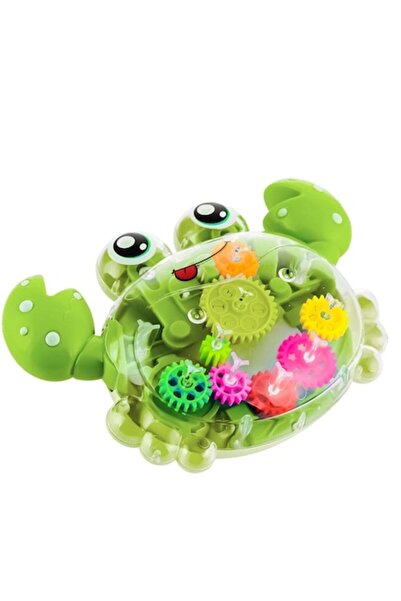 dalimag Jucărie interactivă, model de crab în mișcare, plastic, cu muzică și lumini, potrivită pentru vârste de peste 2 ani, verde