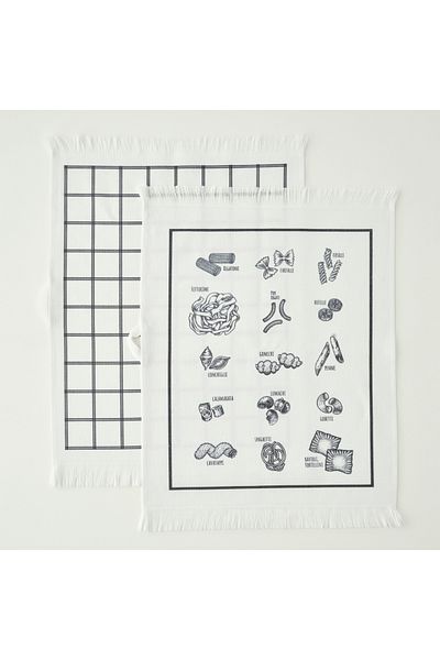 Bella Maison Spaghetti Cotton Drying Cloth 2 Pcs Black-White (40X50 cm)