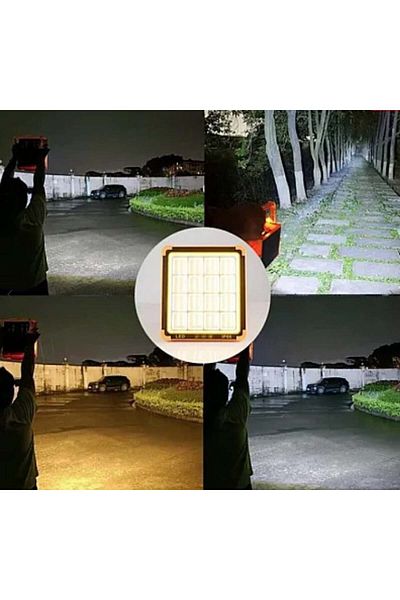 divendi-ro LED spotlight D9 with solar panel, 100 W, with phone charging function