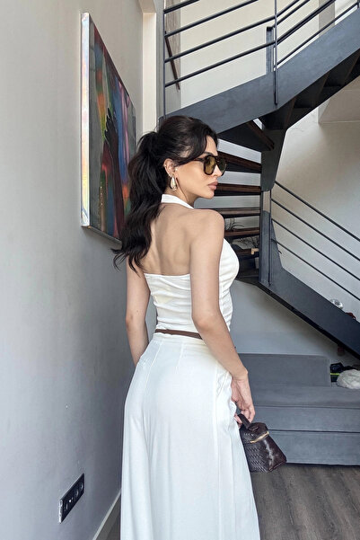 Eka Γυναικείο λευκό λαιμόκοψη με λαιμόκοψη 0171