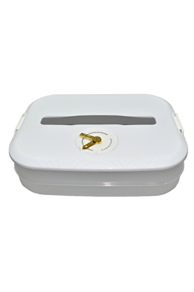 OEM Cutie depozitare alimente cu mâner și indicator lună/zi, cu 2 sertare detașabile