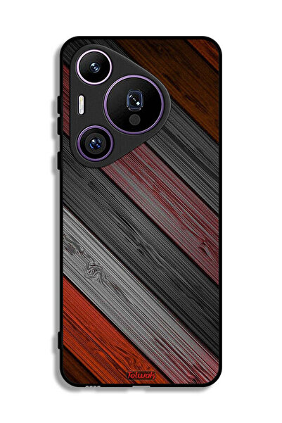 Tolwak غطاء حماية لهاتف هواوي بيورا 70 برو بنمط خشبي ملون