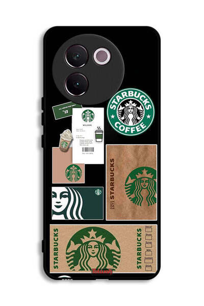 Tolwak غطاء حماية لهاتف Vivo V30e 5G بملصق ستاربكس