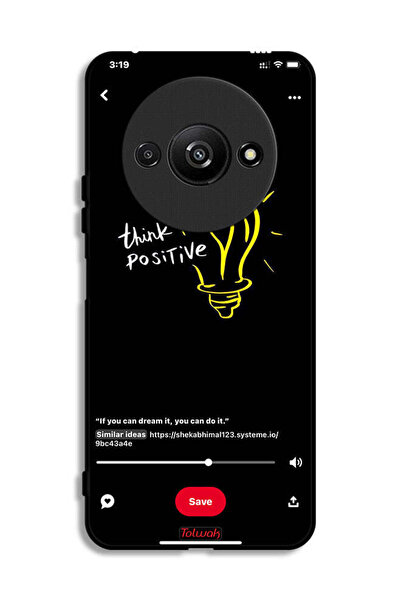 Tolwak Xiaomi Redmi A3 4G Protective Case Cover Think Positive