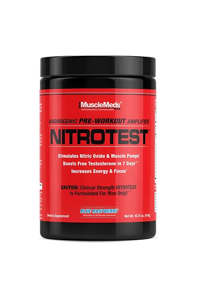 MuscleMeds Nitrotest, Blue Raspberry, 474g, 30 Servings