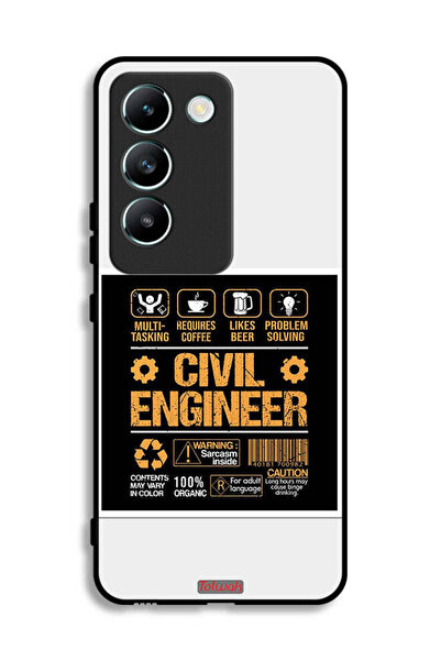 Tolwak غطاء حماية لهاتف Vivo Y100 4G، ملصق مهندس مدني