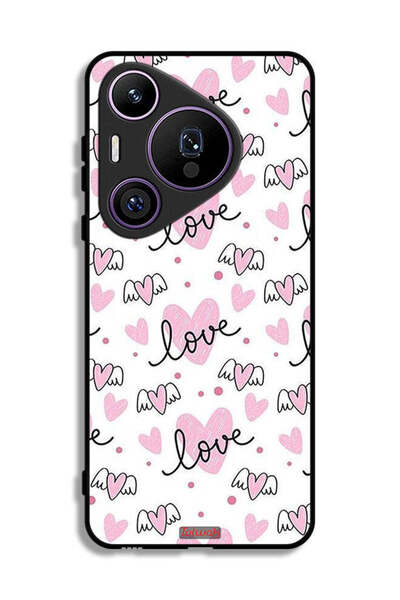 Tolwak غطاء حماية لهاتف هواوي بيورا 70 برو بنمط فني مزين برسومات الحب والقلب