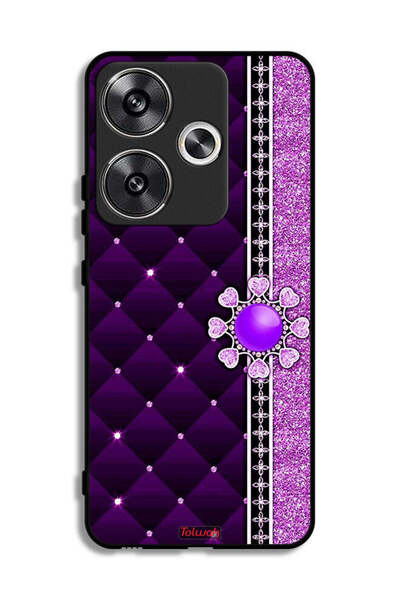 Tolwak Xiaomi Poco F6 5G Protective Case Cover Glitter Hearts