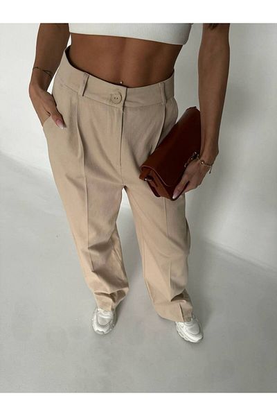 My Blog Mink 100% Cotton Gabardine Palazzo Pants - 3335