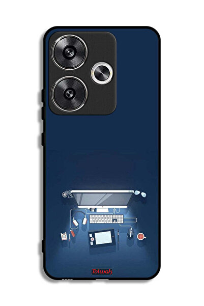 Tolwak غطاء حماية لهاتف Xiaomi Poco F6 5G بتصميم فني على شكل مكتب كمبيوتر