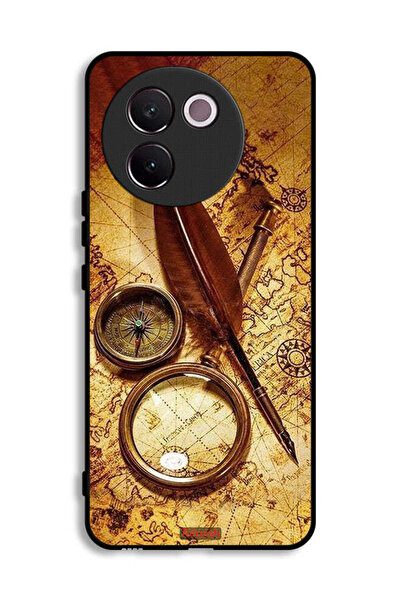 Tolwak غطاء حماية لهاتف Vivo V30e 5G بتصميم بوصلة عتيقة