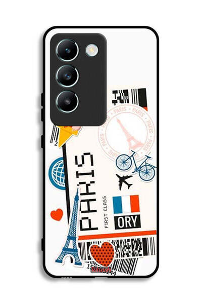 Tolwak غطاء حماية لهاتف Vivo V30 Lite 4G، ملصق باريس