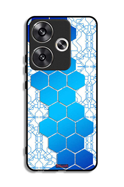 Tolwak غطاء حماية لهاتف شاومي ريدمي توربو 3 5G بنمط شبكة أيقونات سداسية الشكل