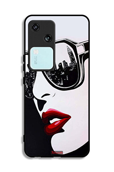 Tolwak غطاء حماية Vivo S18 5G بوجه فتاة وفن تجريدي