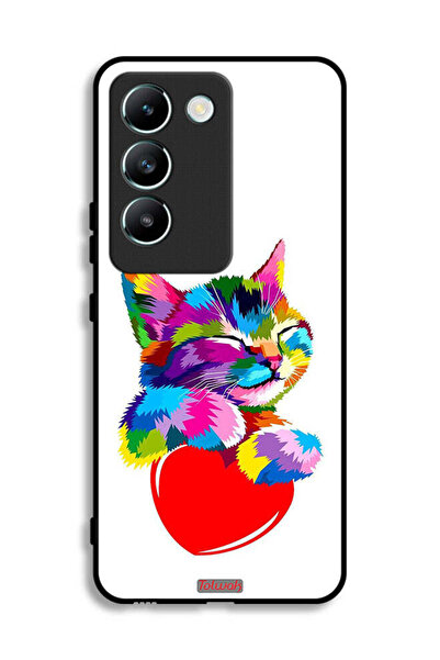 Tolwak غطاء حماية لهاتف Vivo V30 Lite 4G بتصميم قطة ملونة