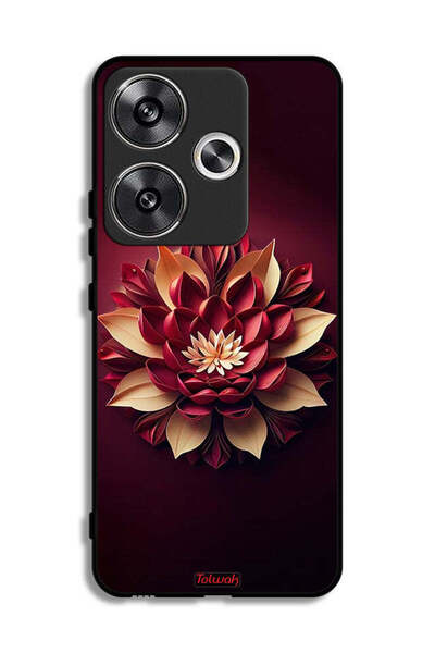 Tolwak Xiaomi Poco F6 5G Protective Case Cover Flower Abstract Design