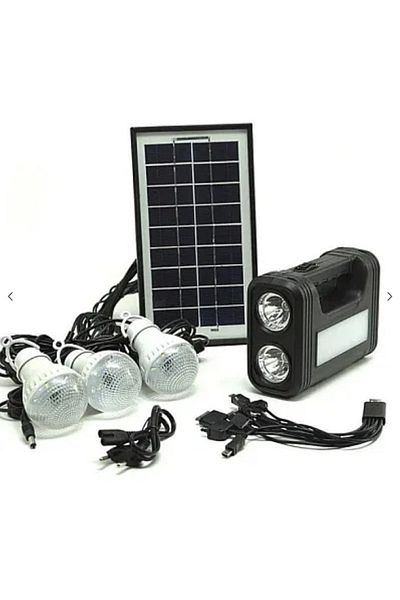 divendi-ro Solar kit GD-Lite 8017 with USB devices with 3 LED bulbs + high capacity battery