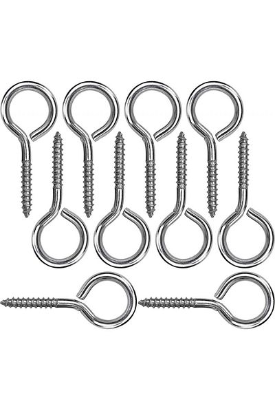 OEM Set de 10 șuruburi inelare N/C, oțel inoxidabil, argintiu, 50 x 21 mm
