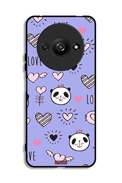 Tolwak Xiaomi Redmi A3 4G Protective Case Cover Love And Panda Doodle