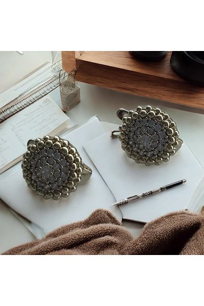 İNN JEWELLERY Steel Earrings Anti-Tarnish Anti-Allergic Vintage Figured (2 Years Importor Warranty)