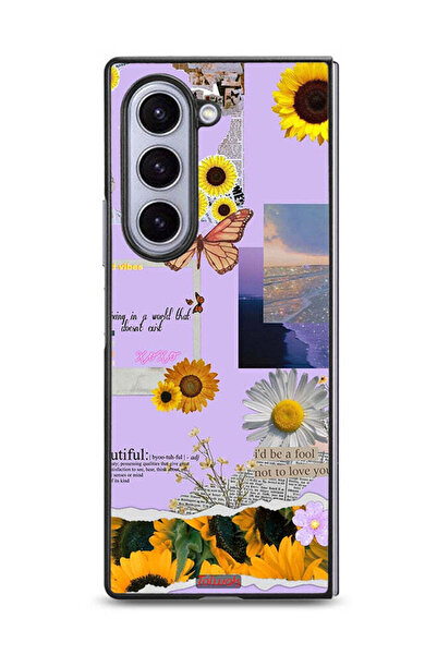 Tolwak غطاء حماية لهاتف Samsung Galaxy Z Fold6 بملصقات عباد الشمس الجميلة