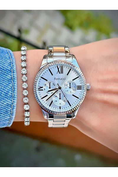 Ferrucci Ferrucci̇ Women's Wristwatch Steel Cord 3 Atm Water Resistant Bracelet Original Product with Gift