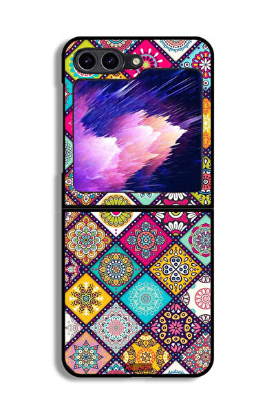 Tolwak غطاء حماية لهاتف Samsung Galaxy Z Flip6 بنقشة مربعات ماندالا