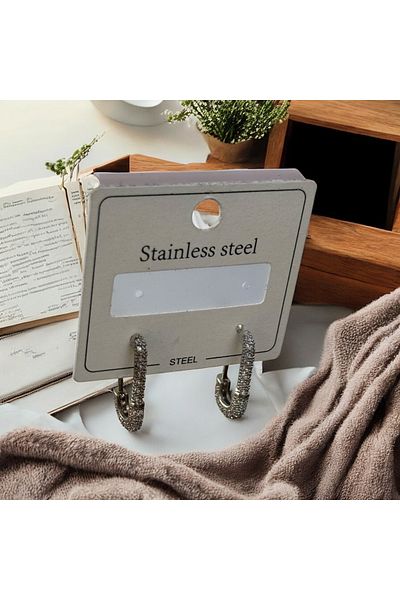 İNN JEWELLERY Steel Earrings Tarnish-Free Antiallergic with Hook Figure (2 Years Importer Guarantee)