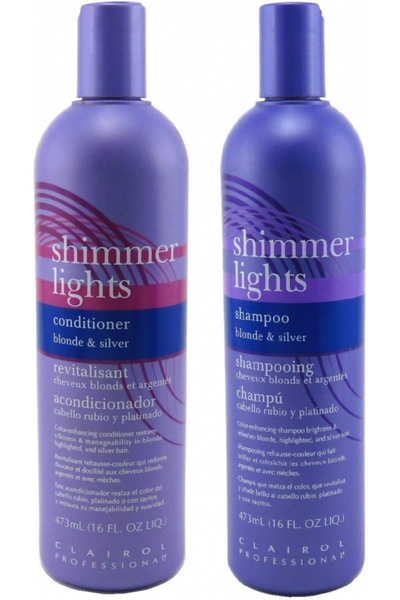 Clairol شامبو وبلسم شيمر لايتس الاحترافي للشعر الأشقر والفضي، 473 مل لكل عبوة