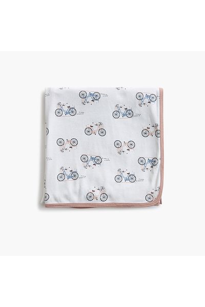 Juniors All-Over Bicycle Print Receiving Blanket
