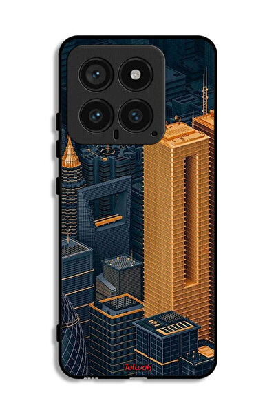 Tolwak غطاء حماية لهاتف Xiaomi 14 برسومات مباني فنية