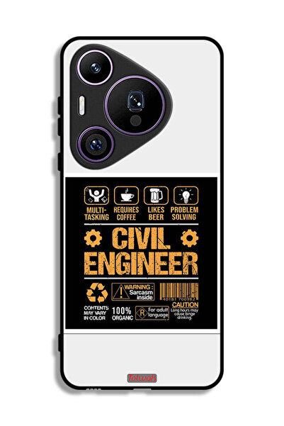 Tolwak غطاء حماية لهاتف هواوي بيورا 70 برو - ملصق مهندس مدني