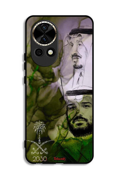Tolwak غطاء حماية لهاتف هواوي نوفا 12 5G، ملصق فني للملك سلمان وولي العهد محمد