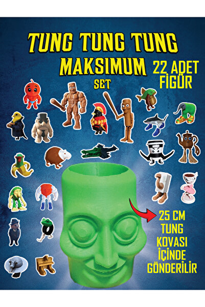GiginGo Tung Tung Tung Sahur Maksimum Set - 22 Adet Figür - 1 Adet Tung Kovas...
